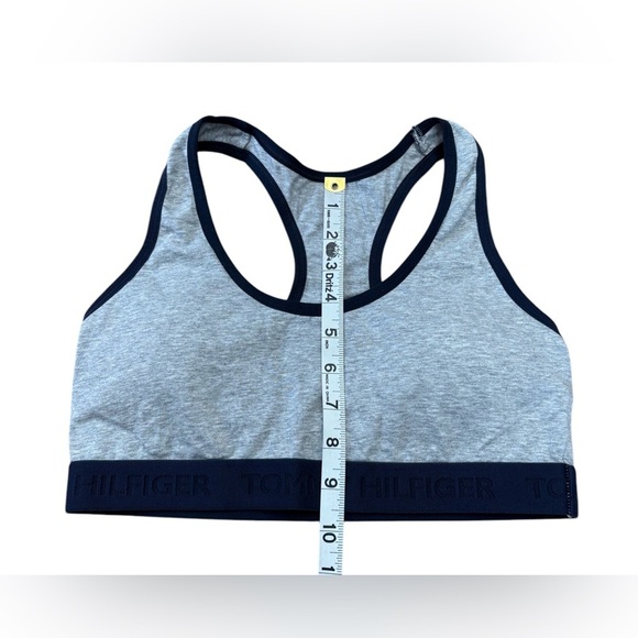 Tommy Hilfiger, Racerback Sports Bra, Medium, Gray & Navy 🏃‍♀️‍➡️ - Picture 6 of 8